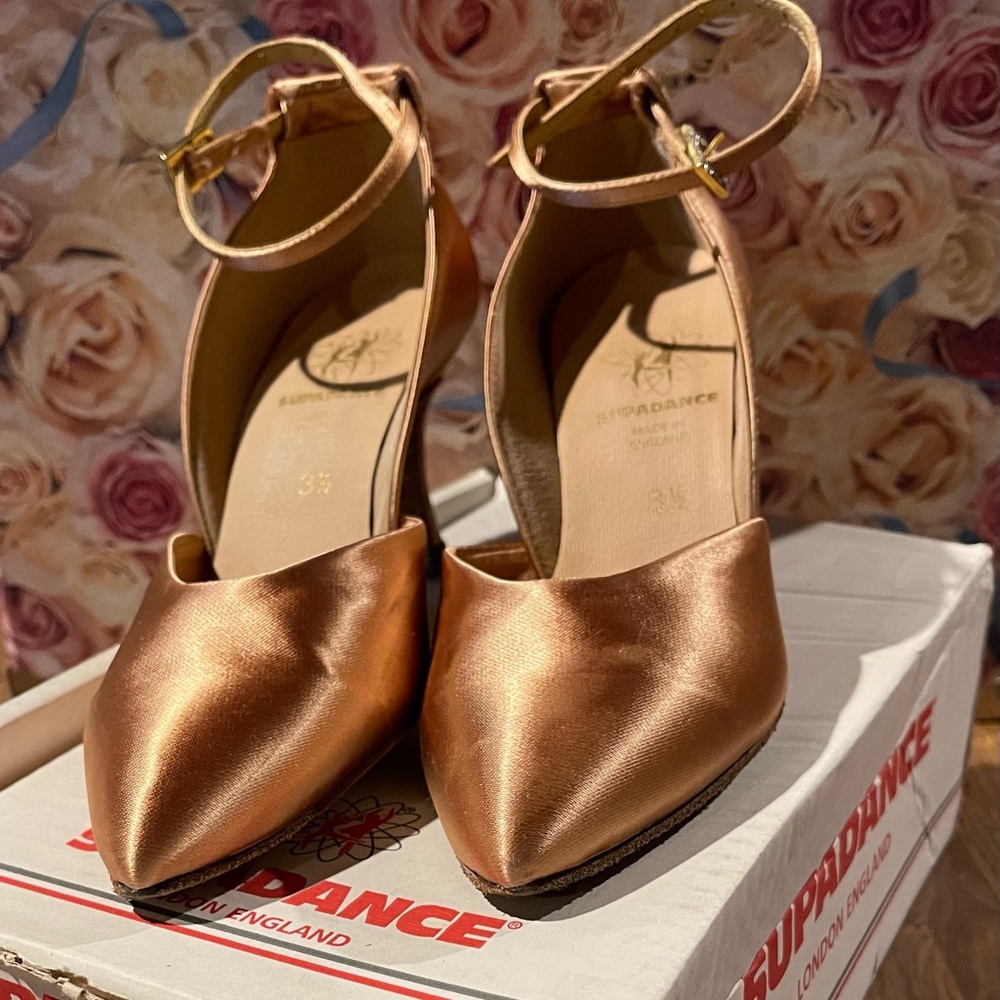 Supadance gold satin ankle heel, worn once.